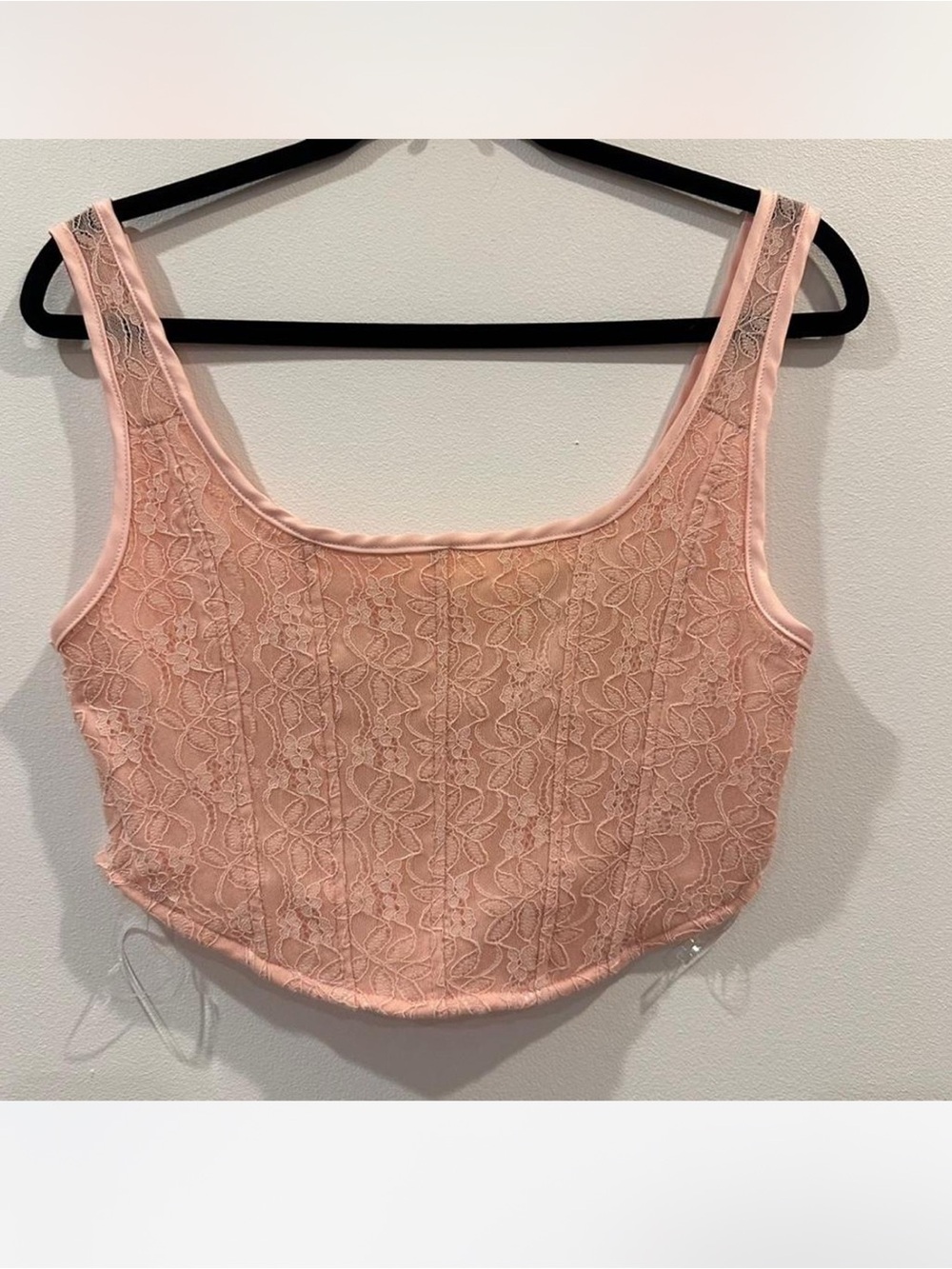 PacSun Pink Lace Crop Tank Top